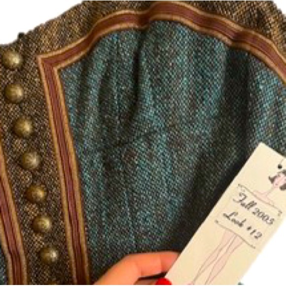 Rare Vintage Nanette Lepore Fall 2005 Runway Buttoned Bustier size 0 🤎🤍🩵 - Picture 4 of 11